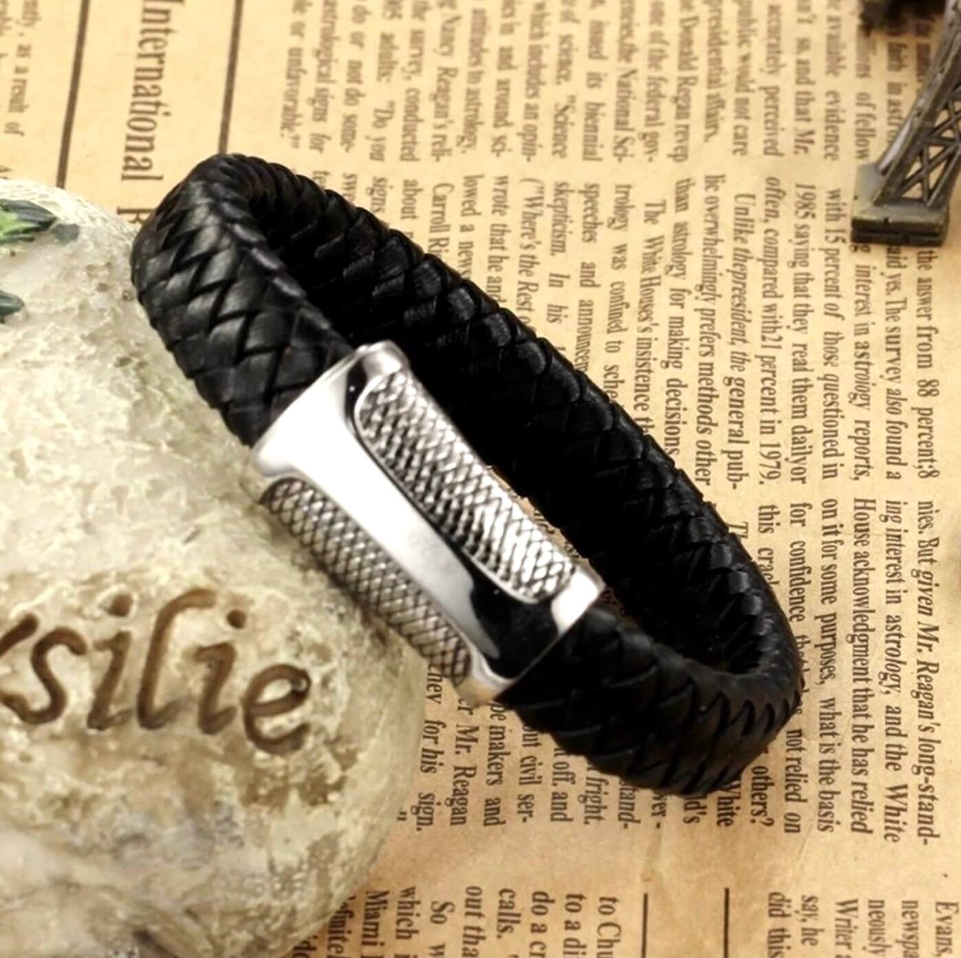 Mens Ophidian Leather Bracelet