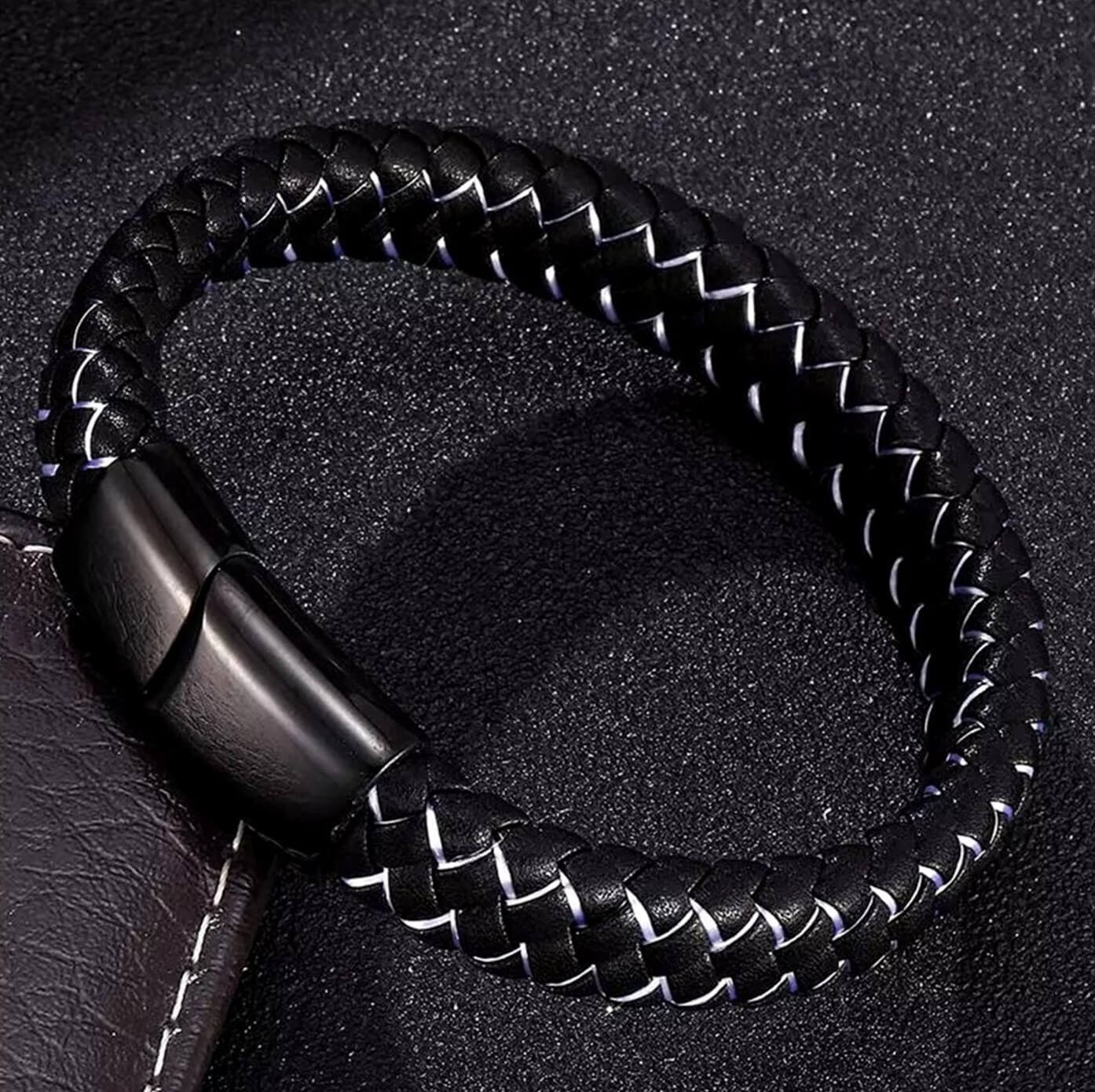 Stella Black Leather Bracelet