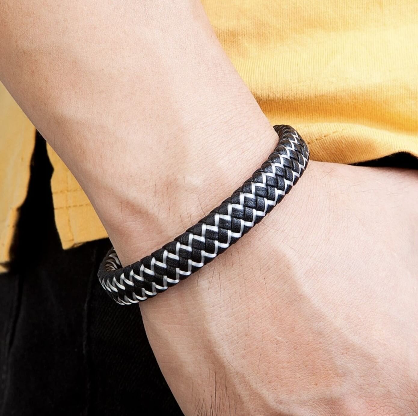 Stella Black Leather Bracelet