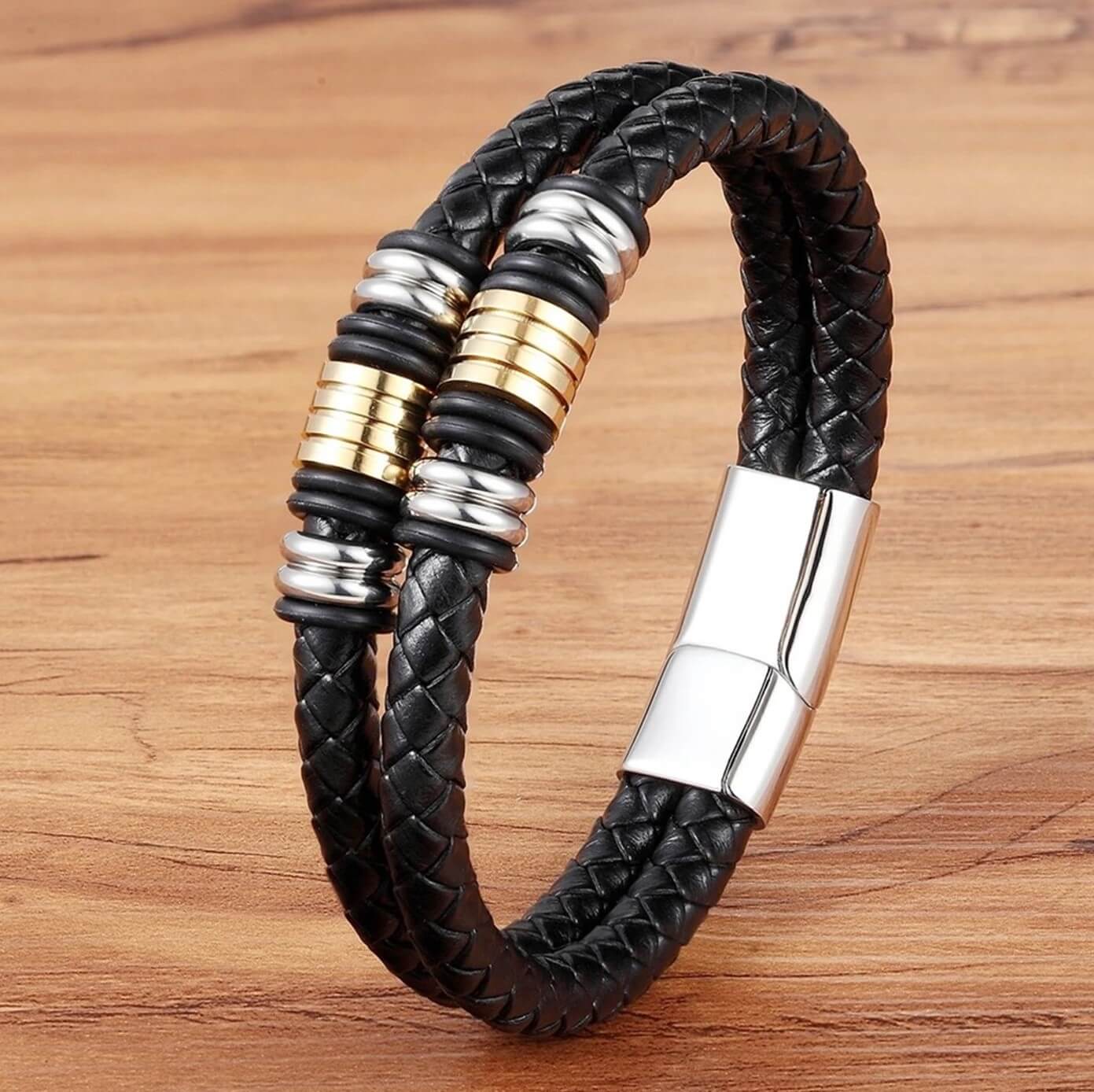 Mens Loop Leather Bracelet
