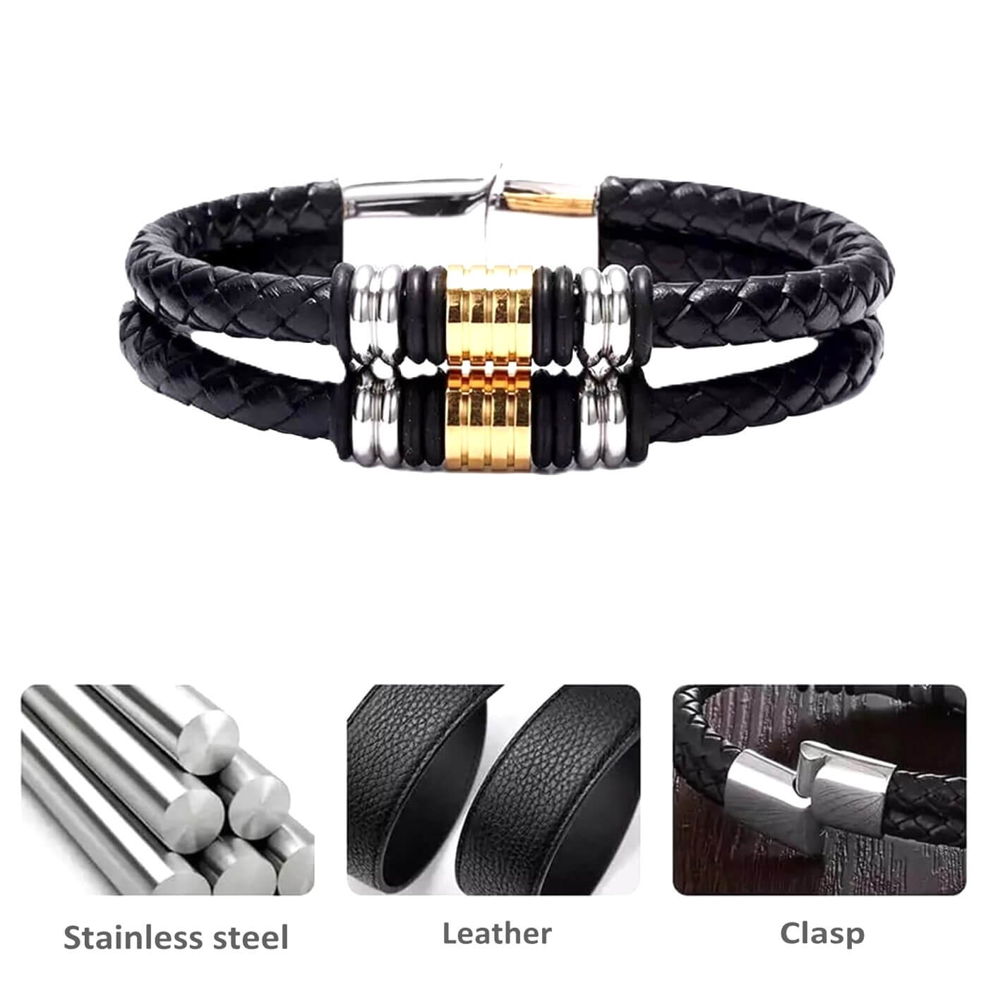 Mens Loop Leather Bracelet