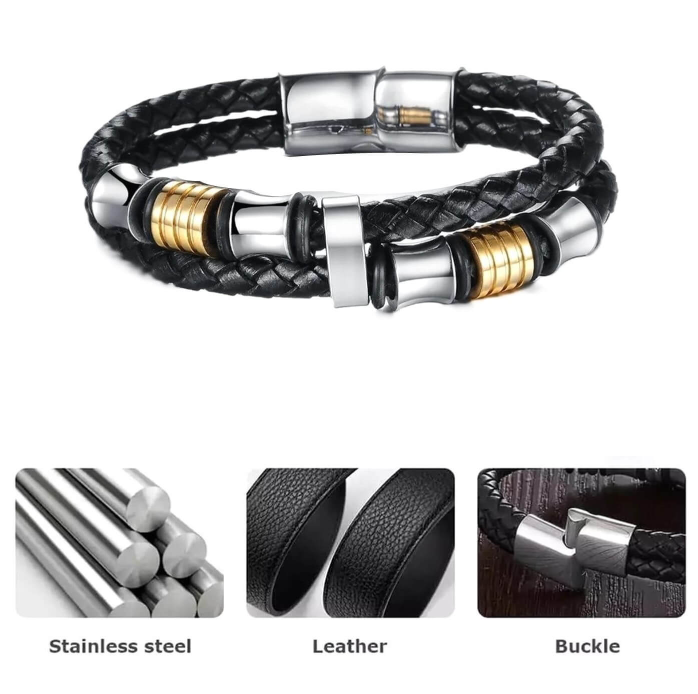 Voyager Leather Bracelet with Stylish Charms