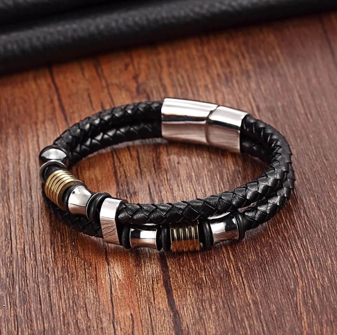 Voyager Leather Bracelet with Stylish Charms