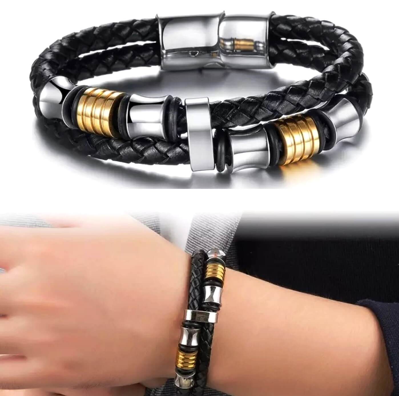 Voyager Leather Bracelet with Stylish Charms