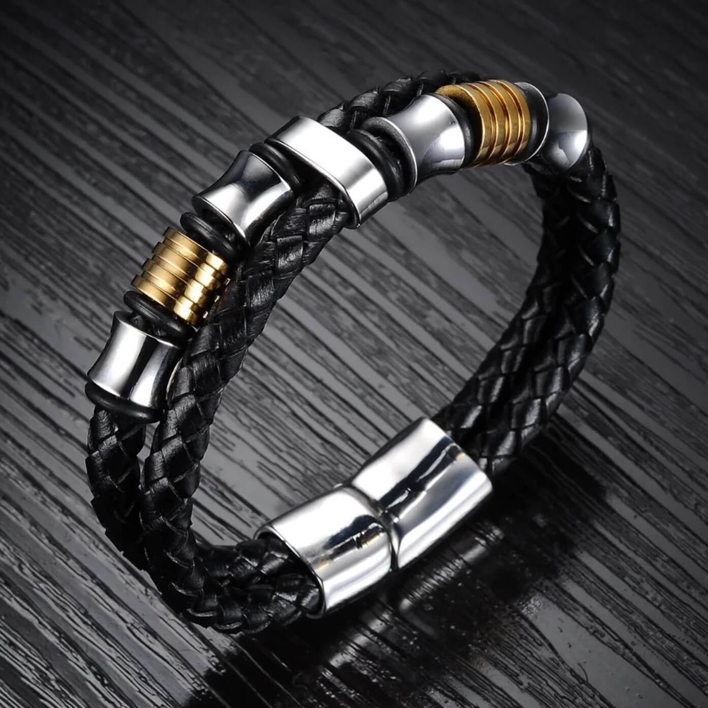 Voyager Leather Bracelet with Stylish Charms