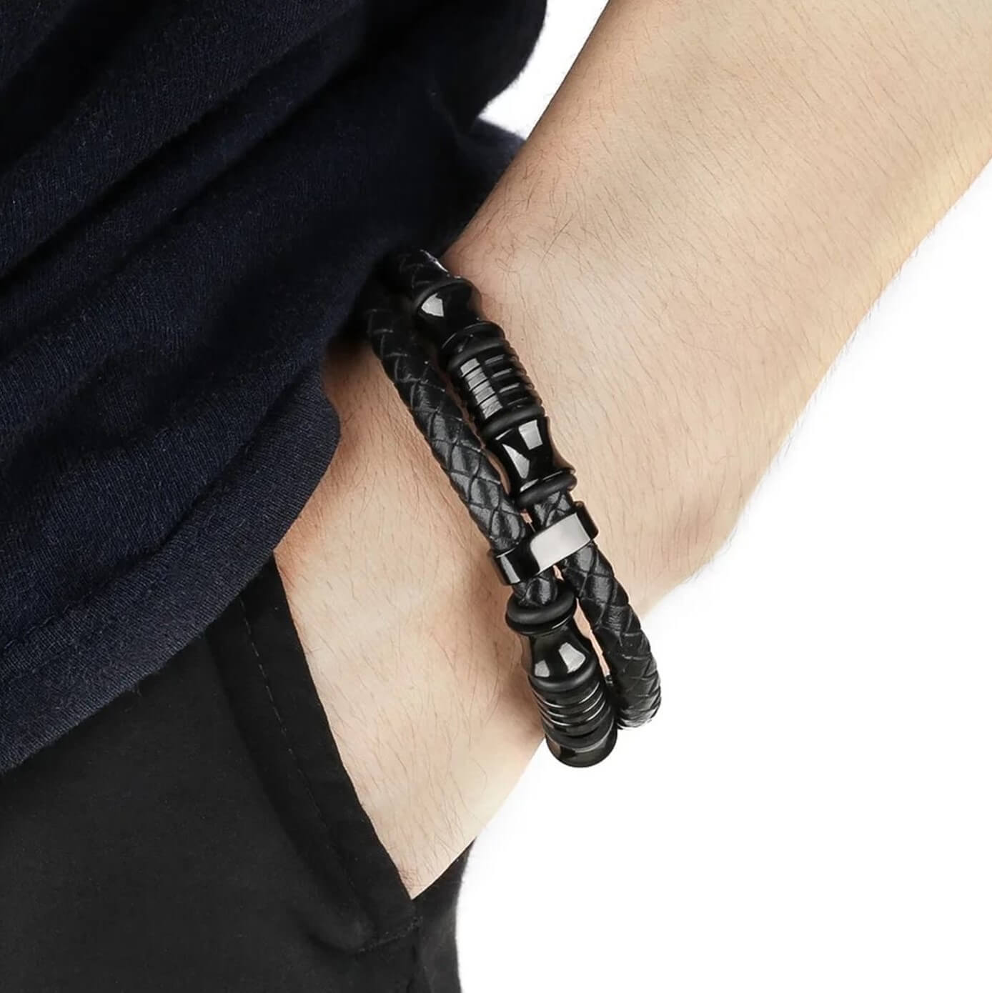 Swashbuckler Pirate Charm Leather Bracelet