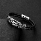 Mens Timeless Totem Design Leather Bracelet
