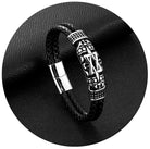 Mens Timeless Totem Design Leather Bracelet