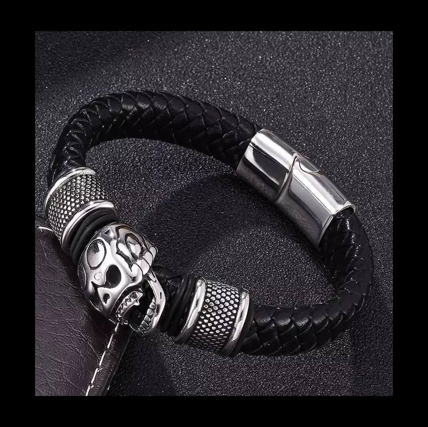 Mens Histrionic Leather Bracelet