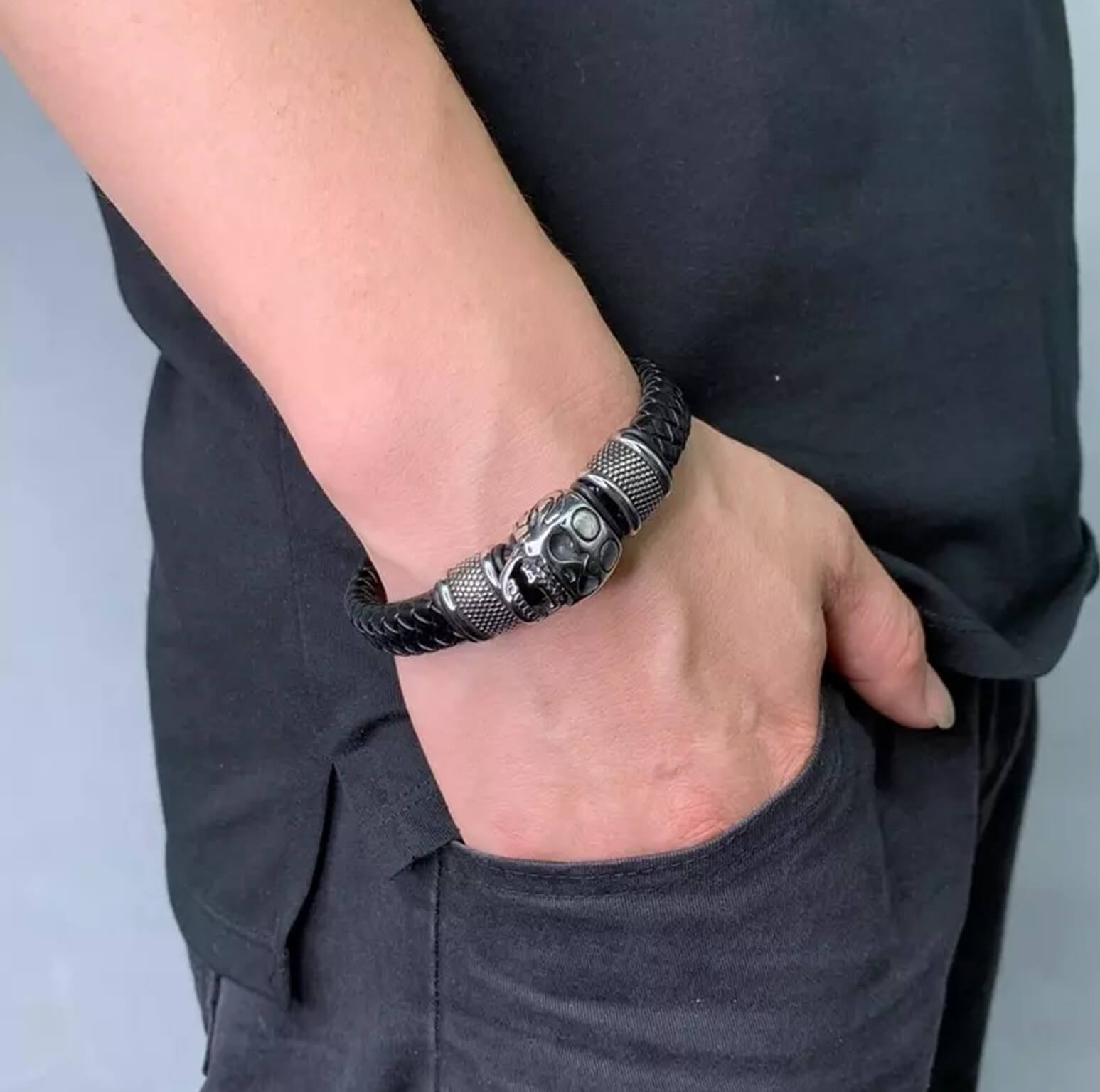 Mens Histrionic Leather Bracelet