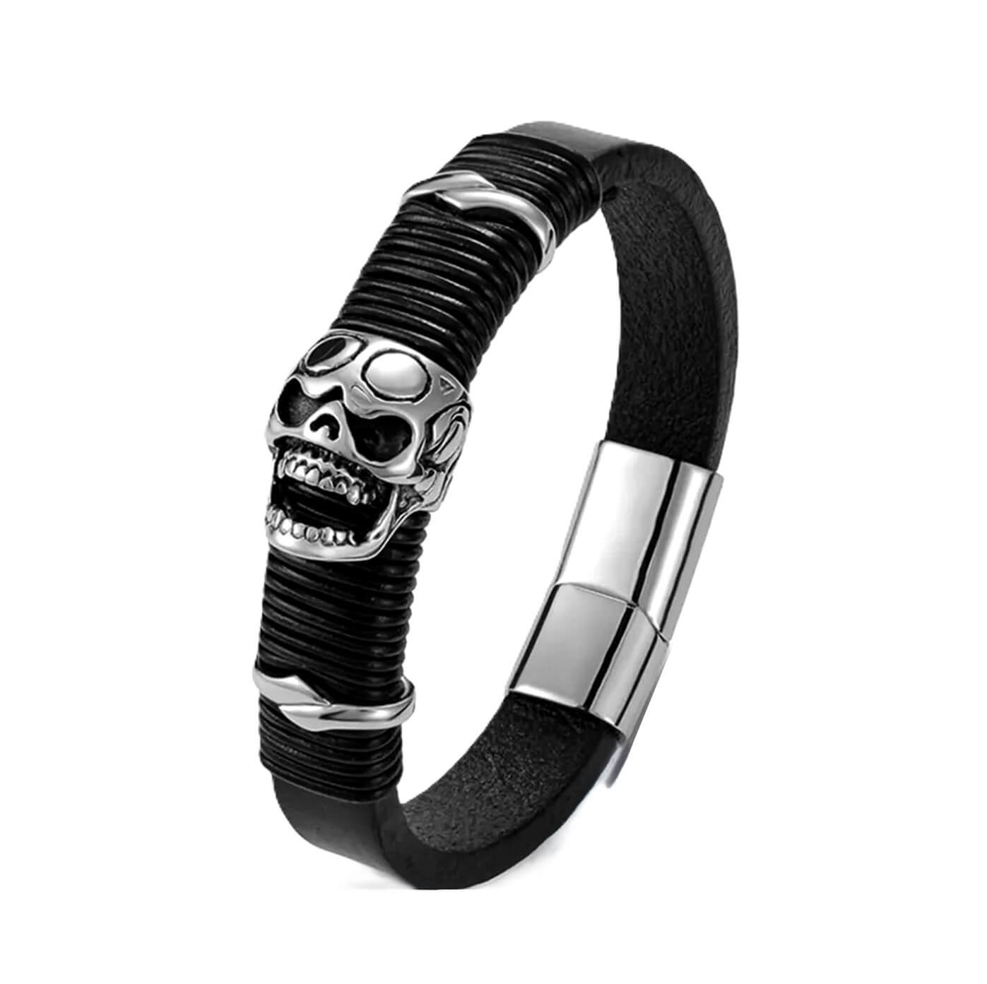 Mens Dramatic Leather Bracelet