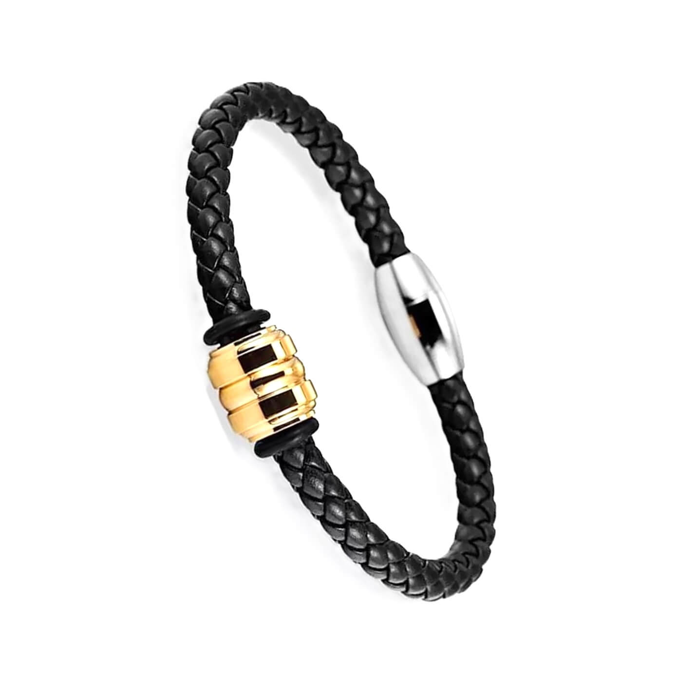 Unisex Weaved Leather Bracelet/Black