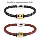 Unisex Knitted Leather Bracelet/Coffee