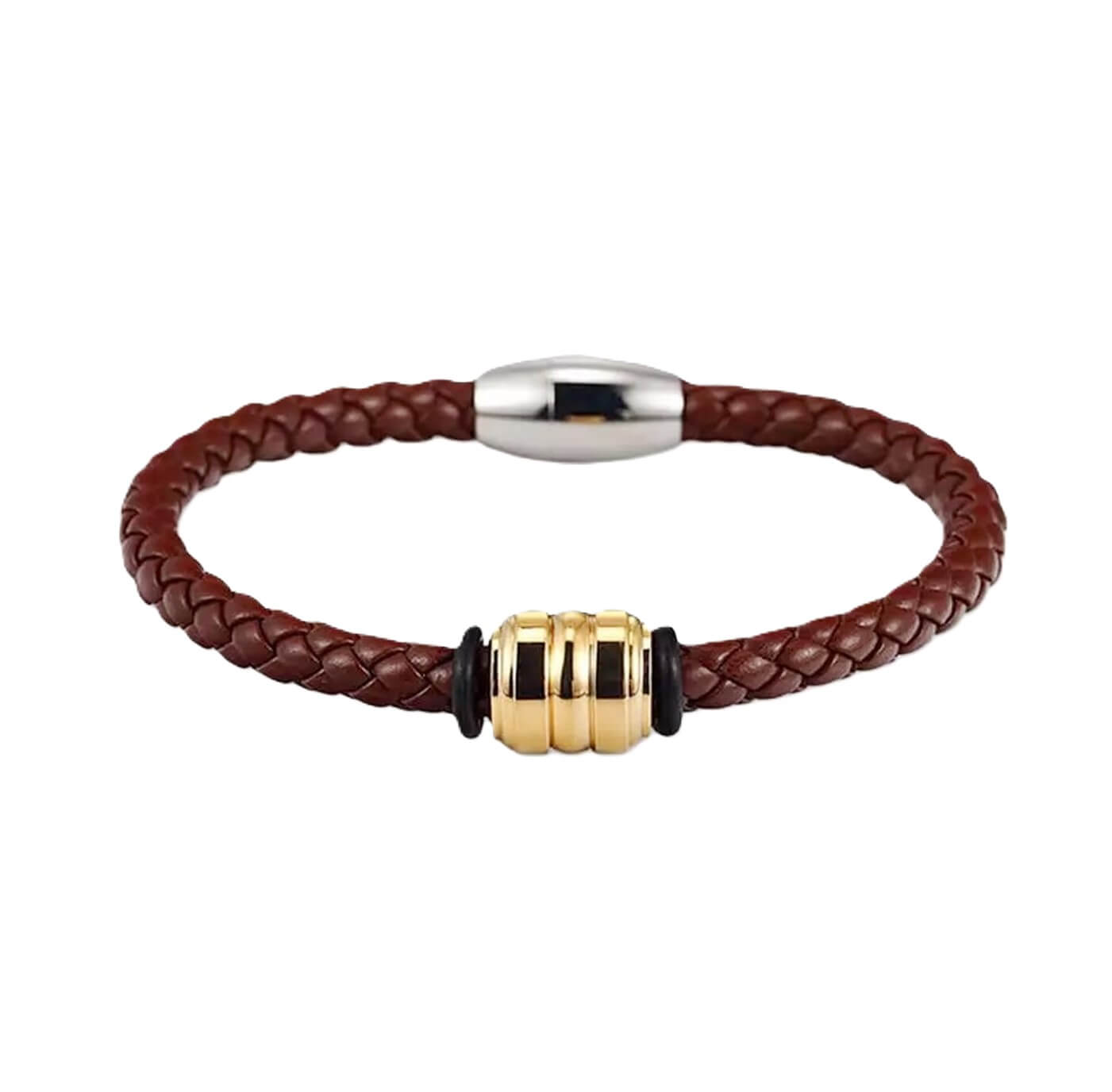 Unisex Knitted Leather Bracelet/Coffee