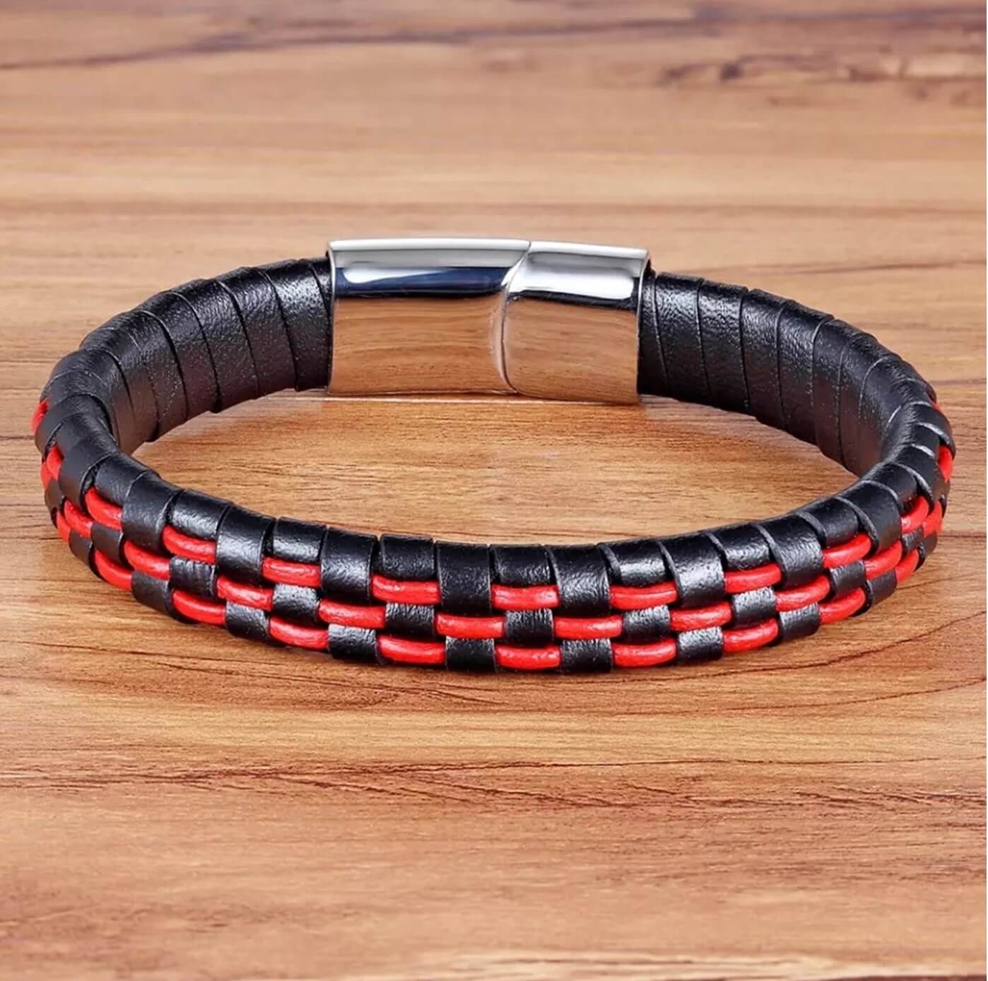 Mens Network Leather Bracelet
