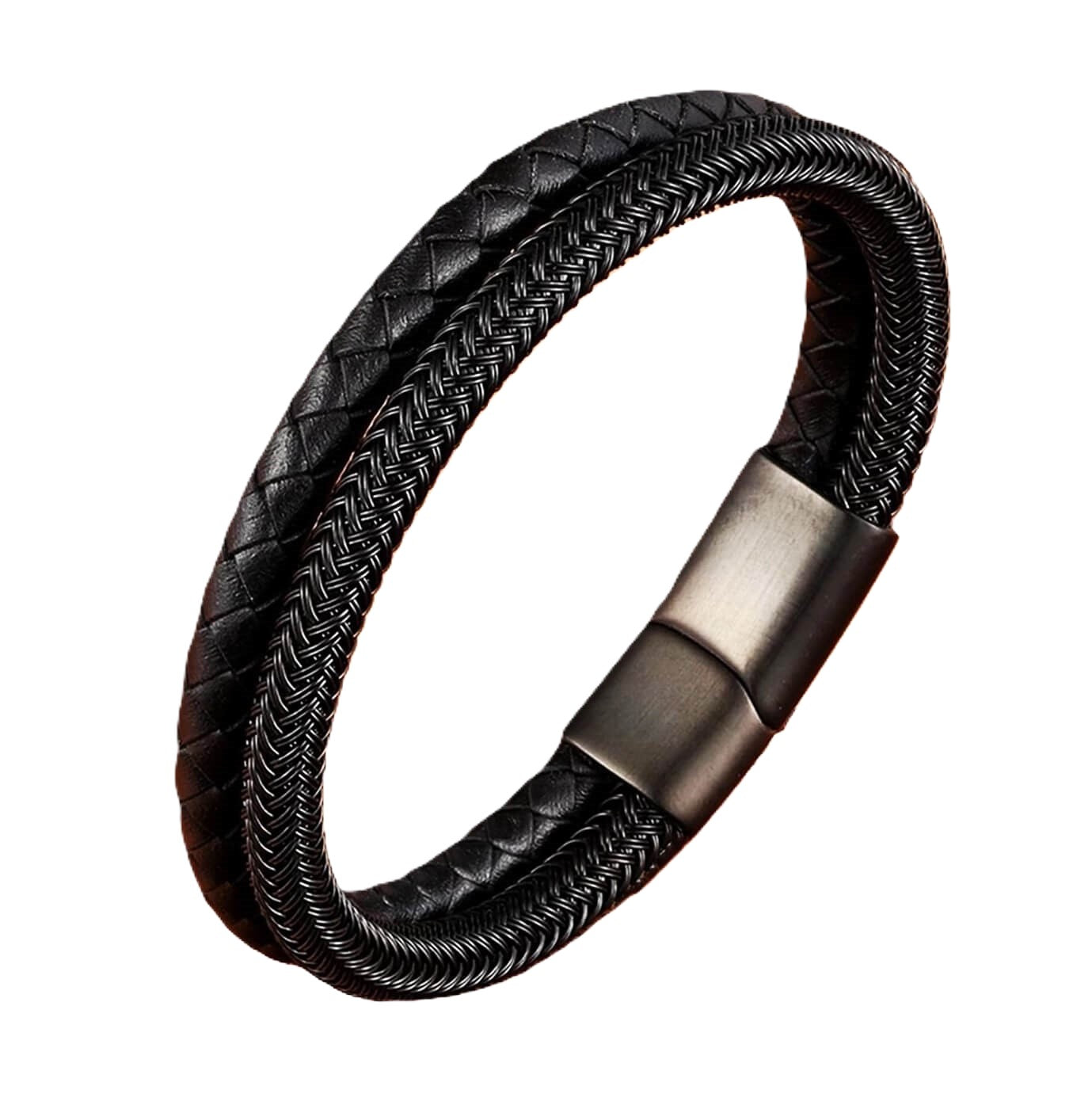 Unisex Wristlet Leather Bracelet/Black