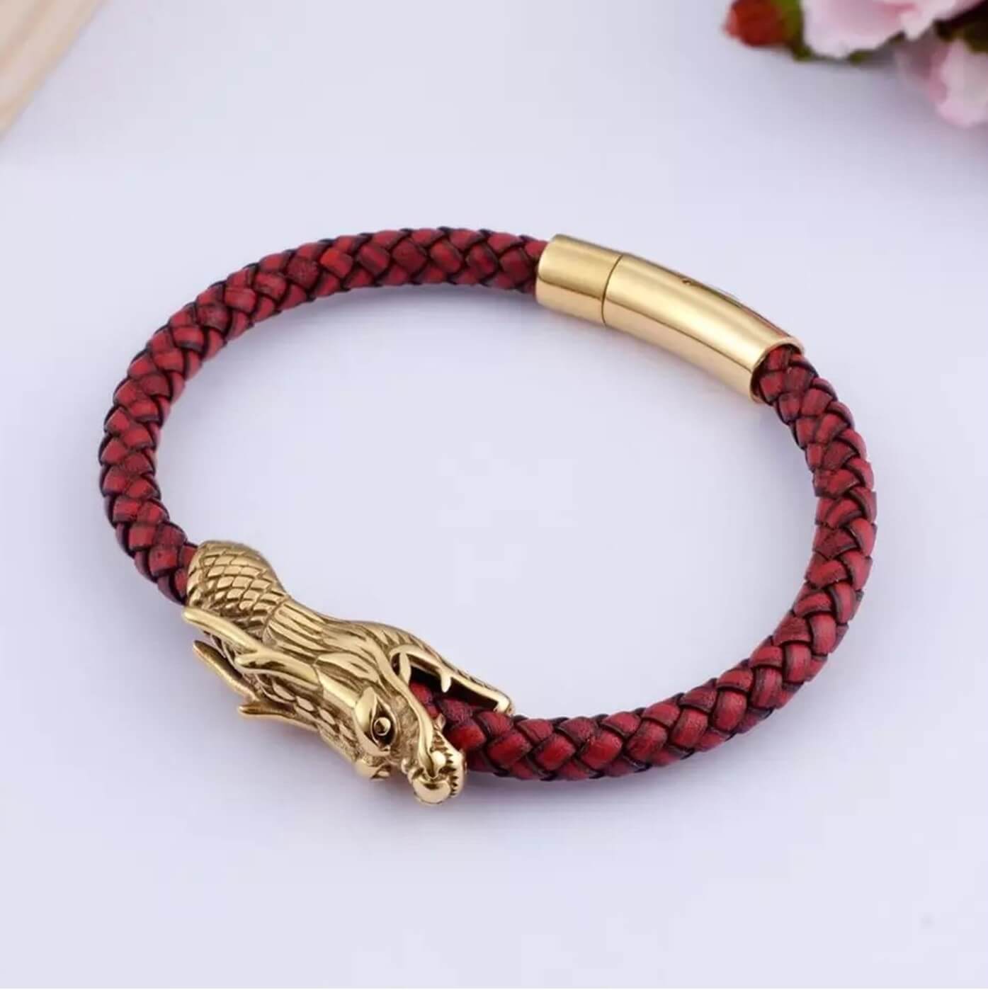 Unisex Gold Komodo Leather Bracelet
