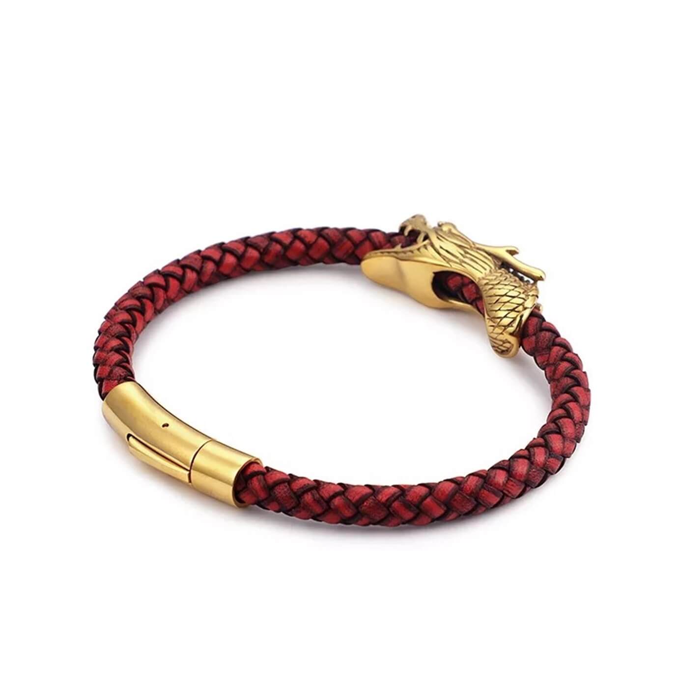 Unisex Gold Komodo Leather Bracelet
