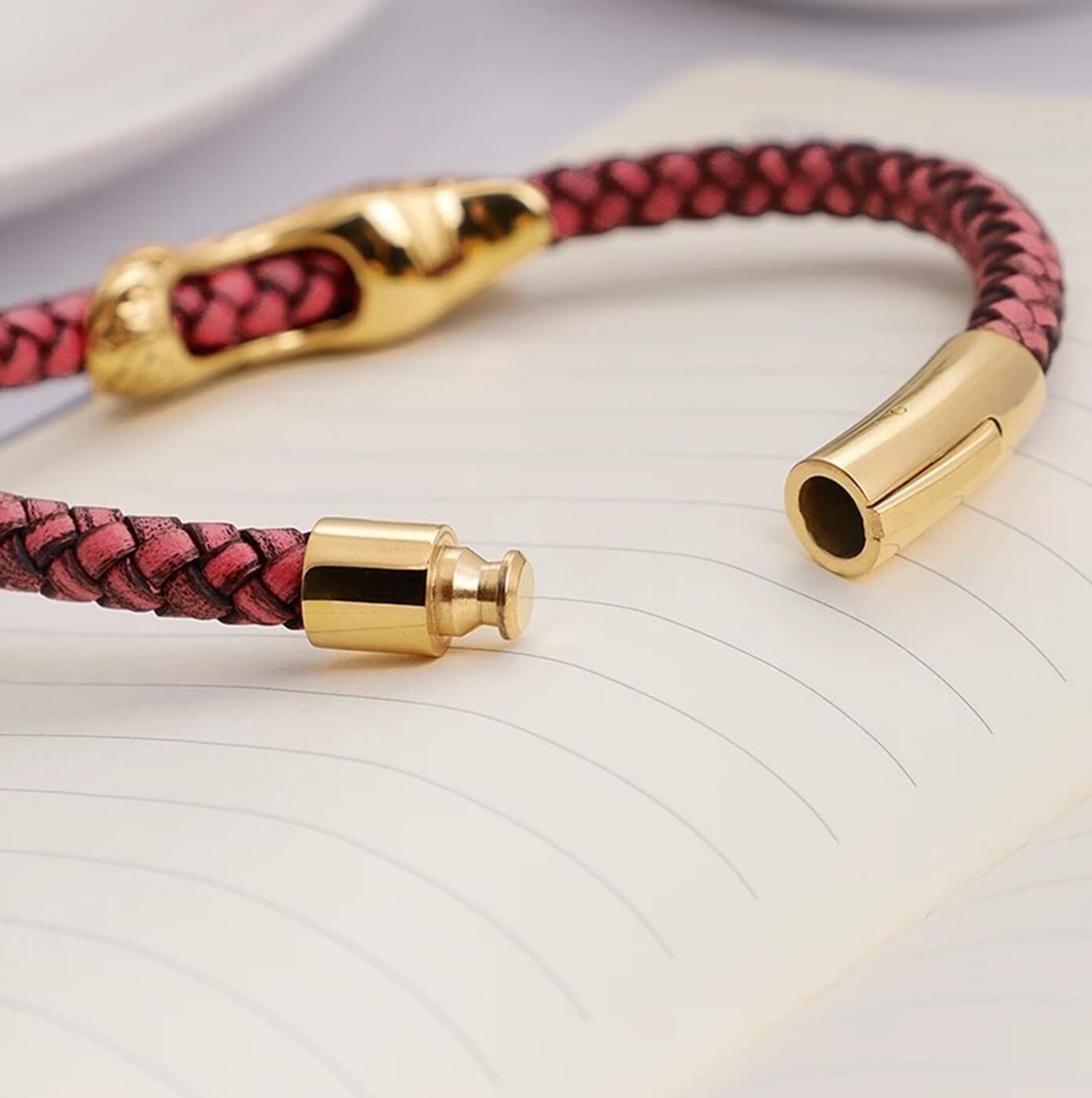 Unisex Gold Komodo Leather Bracelet