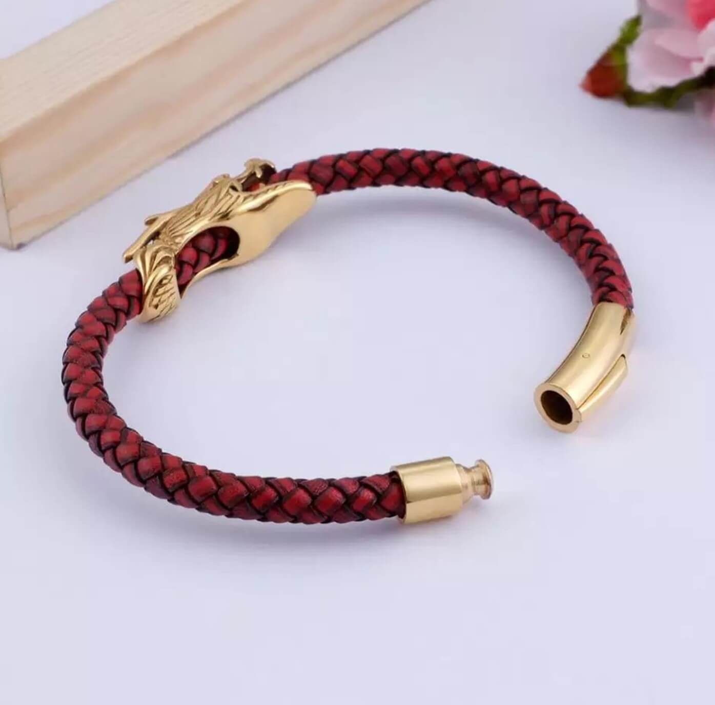 Unisex Gold Komodo Leather Bracelet