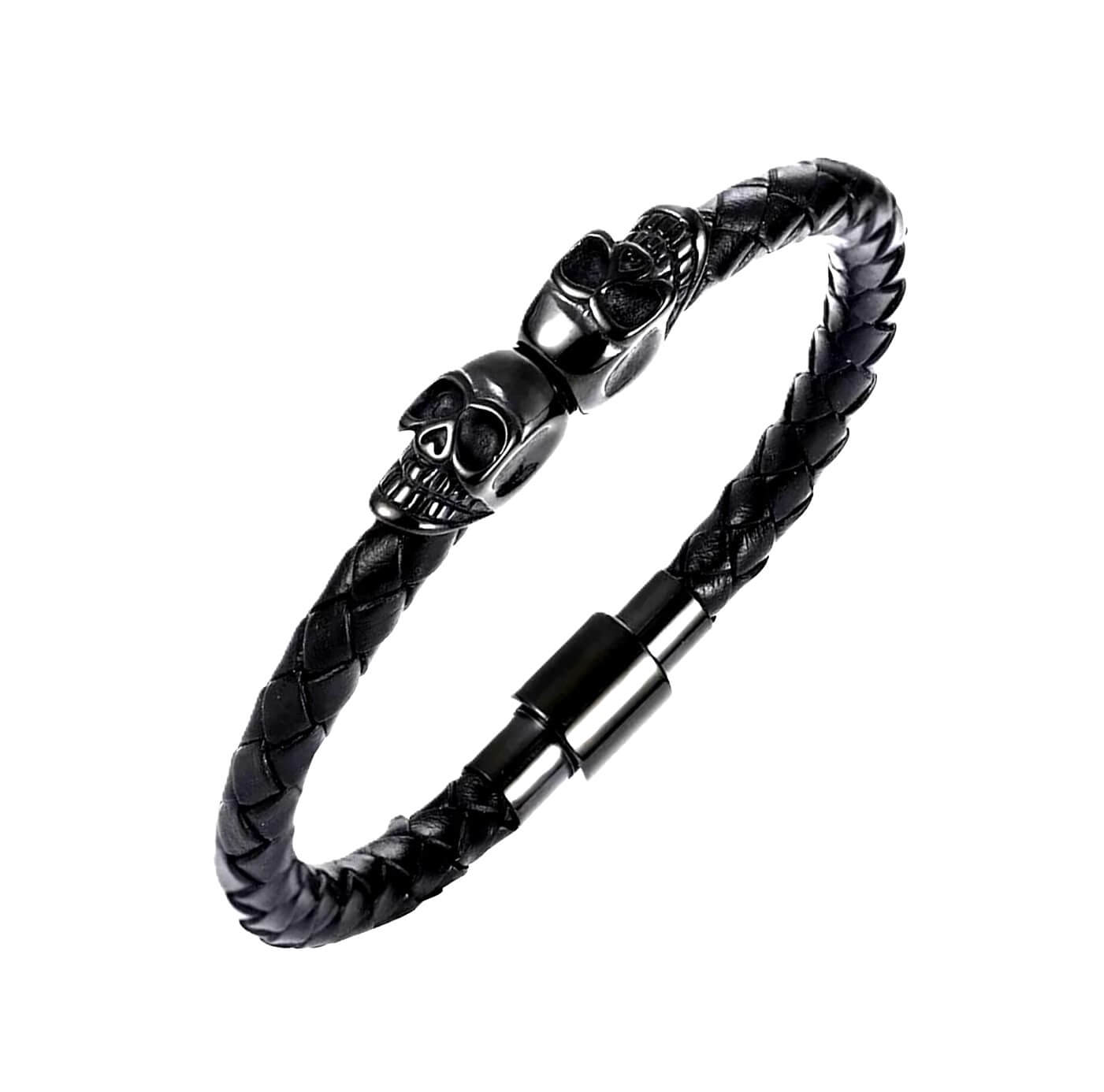 Unisex Buccaneer Leather Bracelet/Black