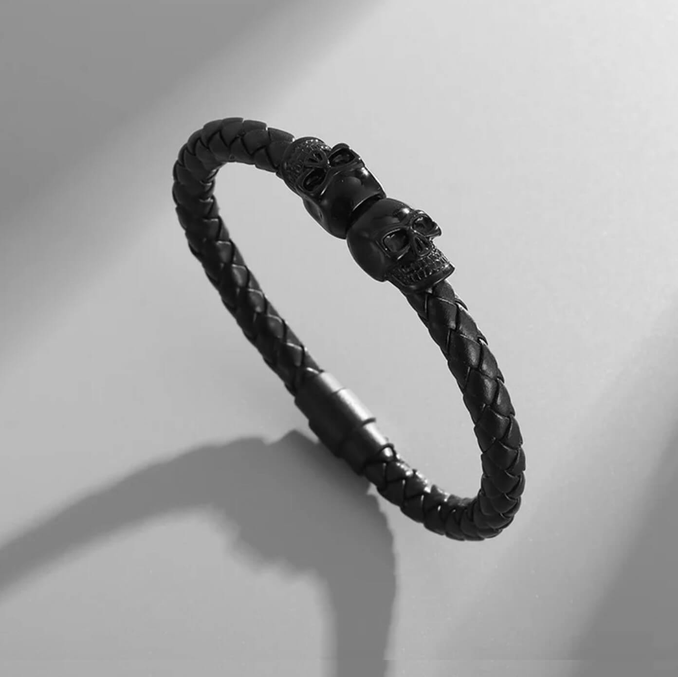 Unisex Buccaneer Leather Bracelet/Black
