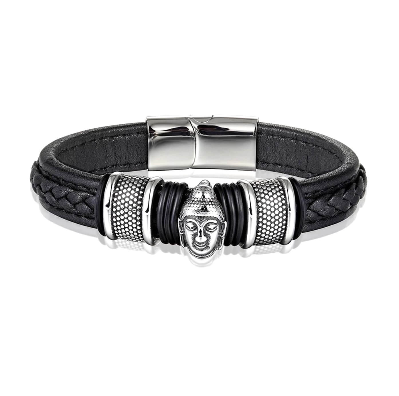 Mens Buddha Leather Bracelet