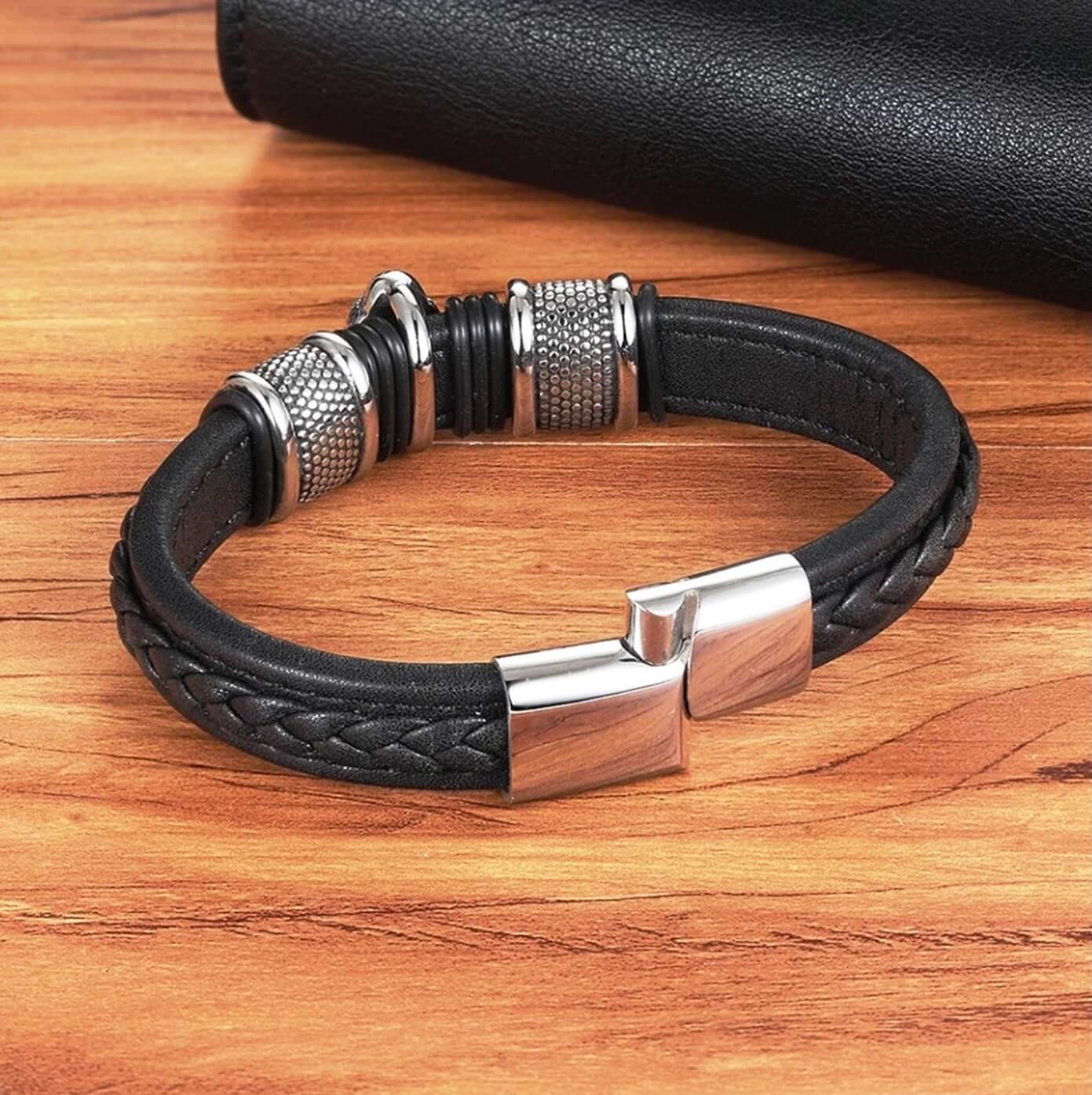 Mens Buddha Leather Bracelet