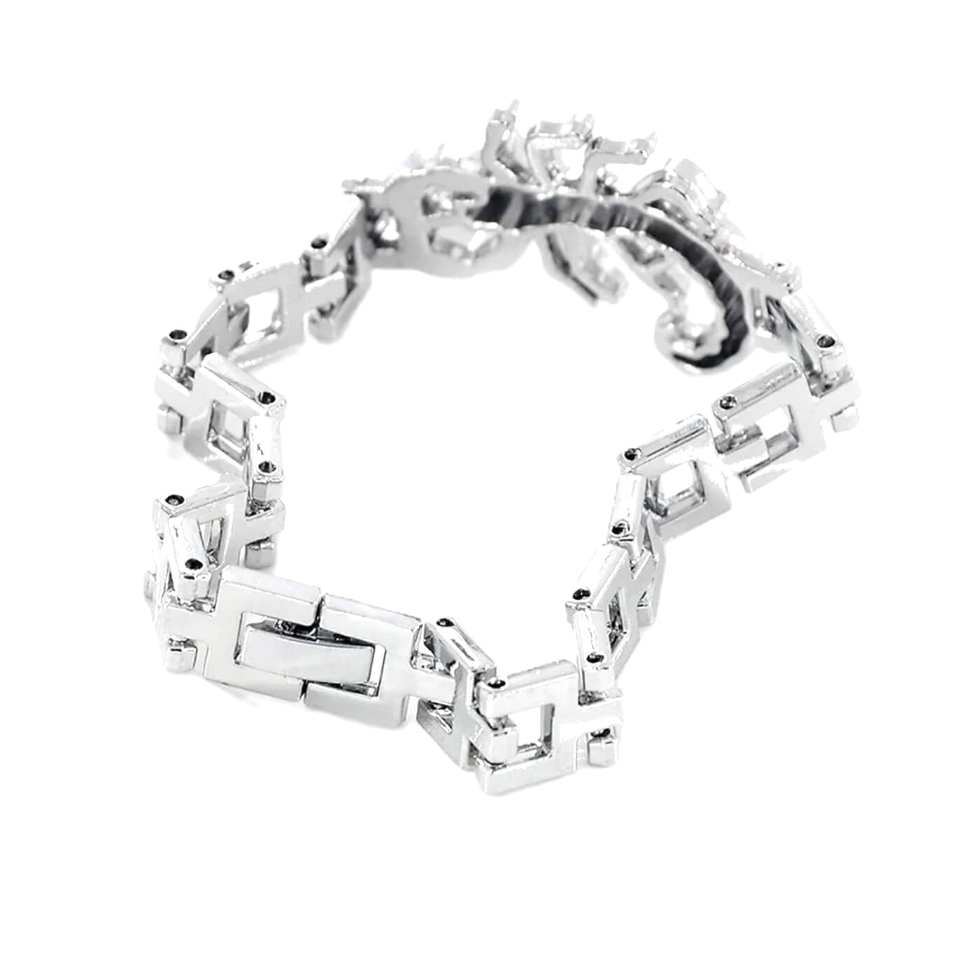 Unisex Interlinked Zodiac Scorpion Steel Cuff/Silver