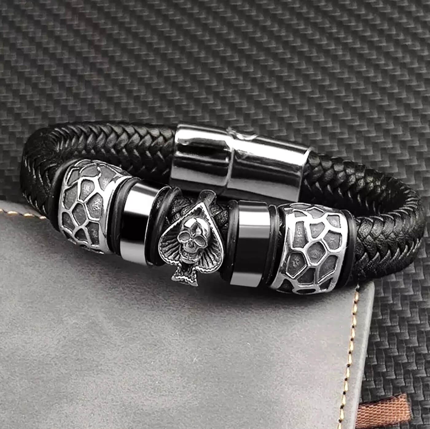 Mens Ace of Skull Bracelet