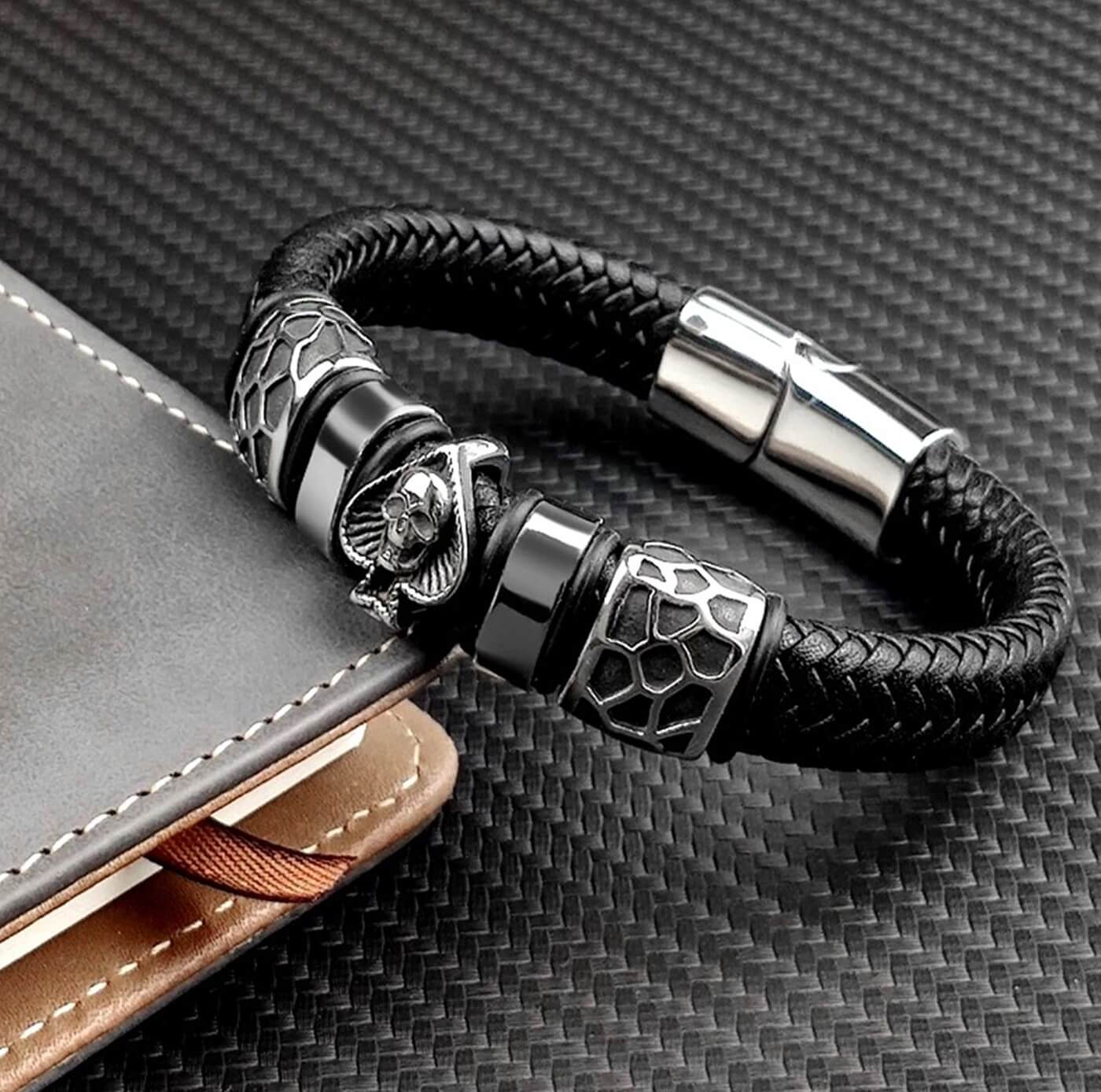 Mens Ace of Skull Bracelet