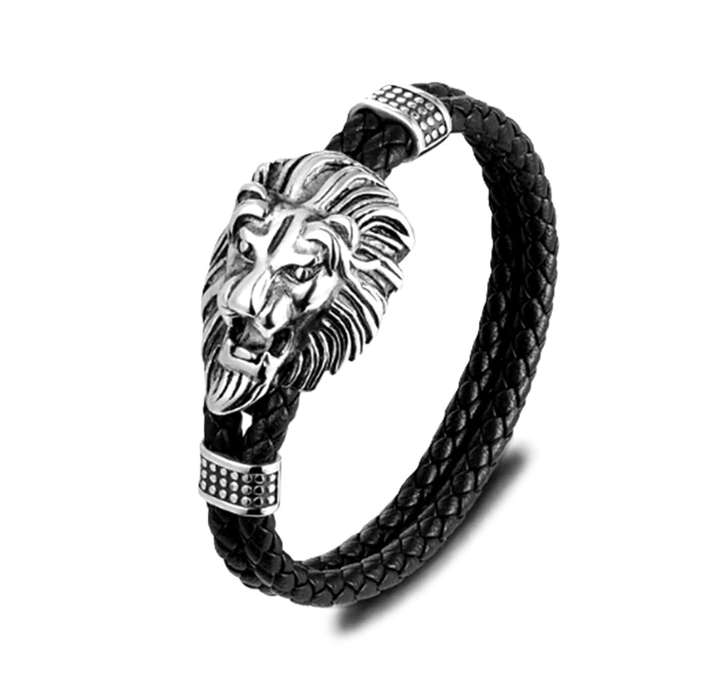 Mens Majestic Lion Head Bracelet