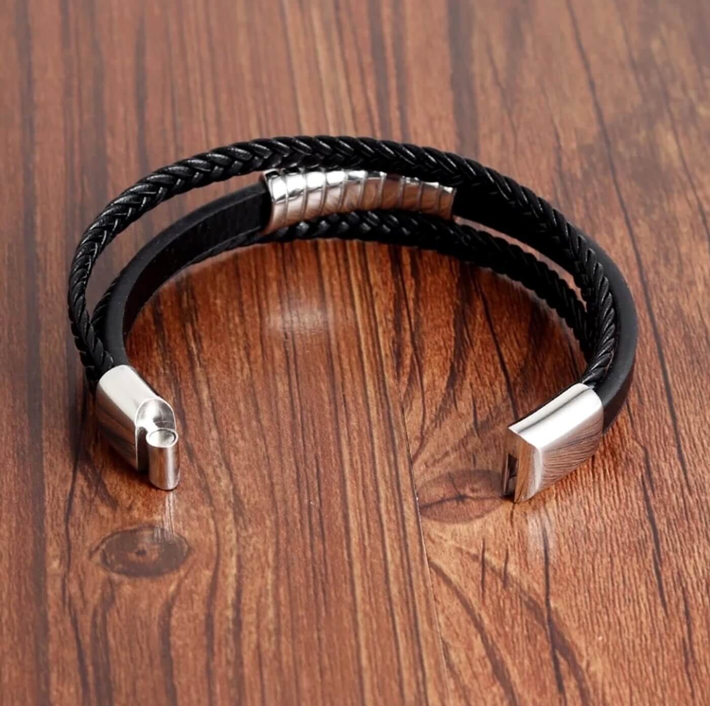 Mens Rung Leather Bracelet