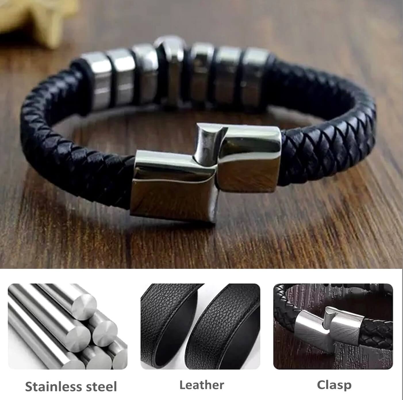 Mens Apparition Leather Bracelet