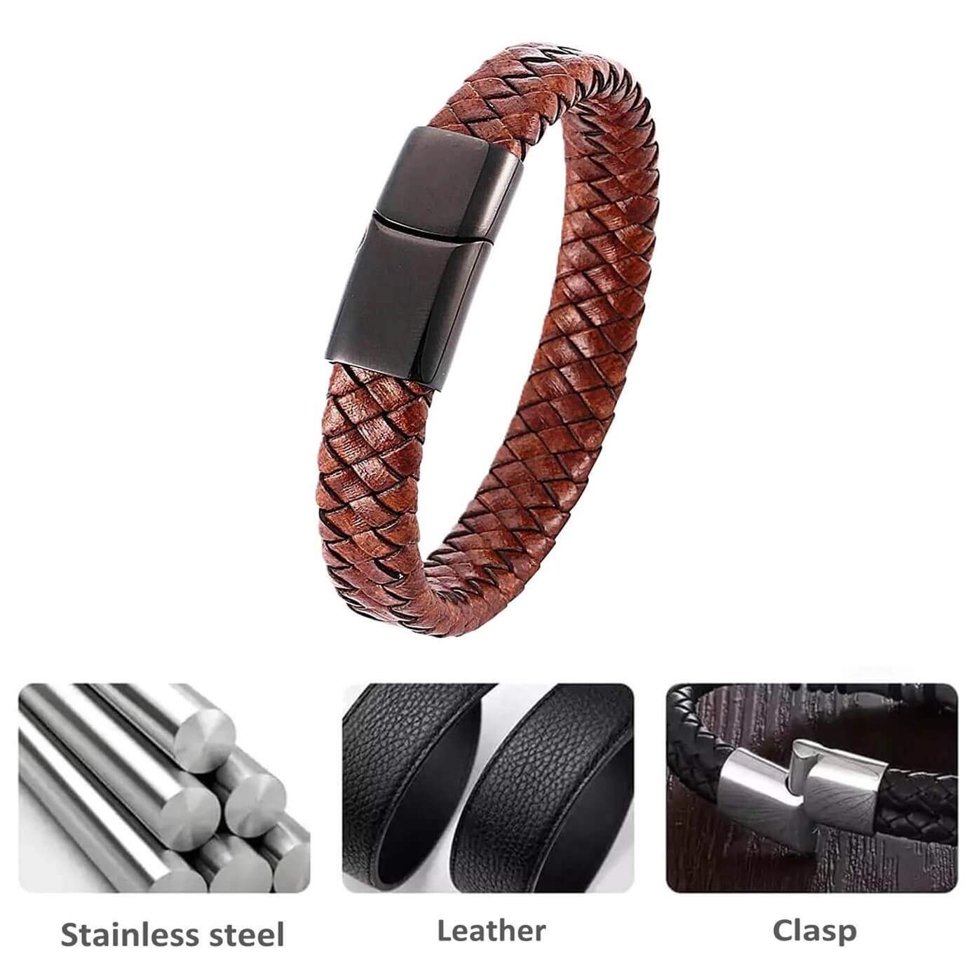 Mens Burnt Umber Historical Bracelet