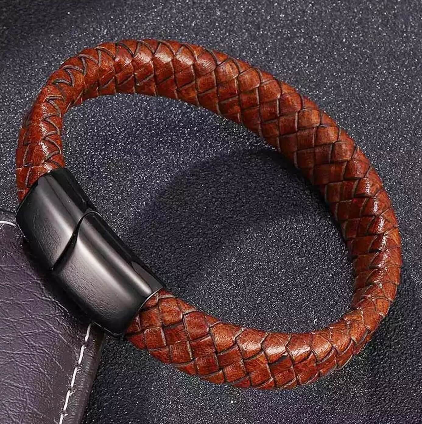 Mens Burnt Umber Historical Bracelet