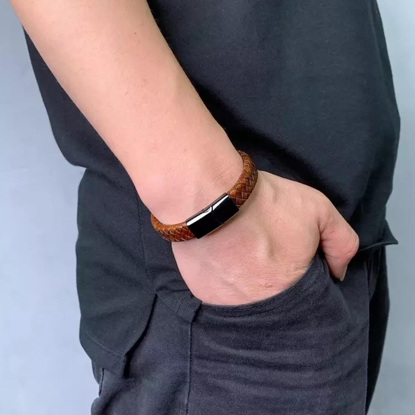 Mens Burnt Umber Historical Bracelet