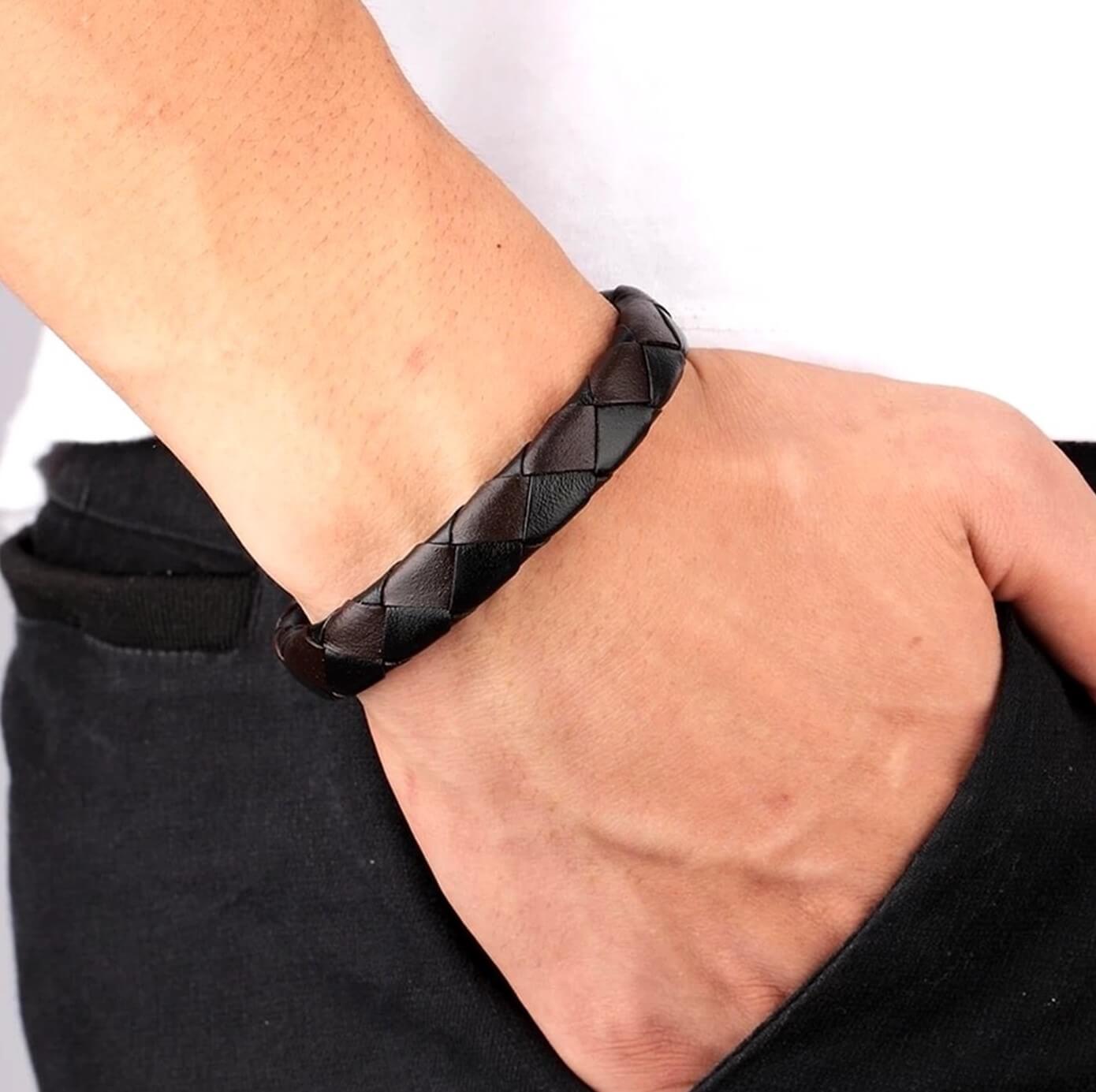 Mens Inset Two-tone Bracelet