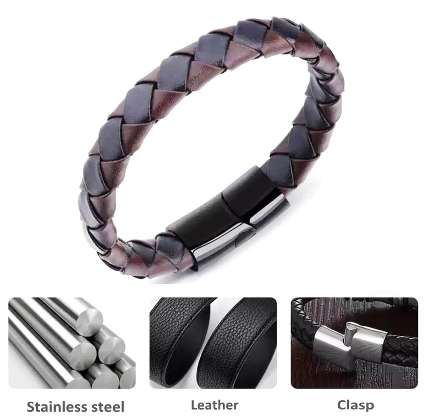 Mens Inset Two-tone Bracelet