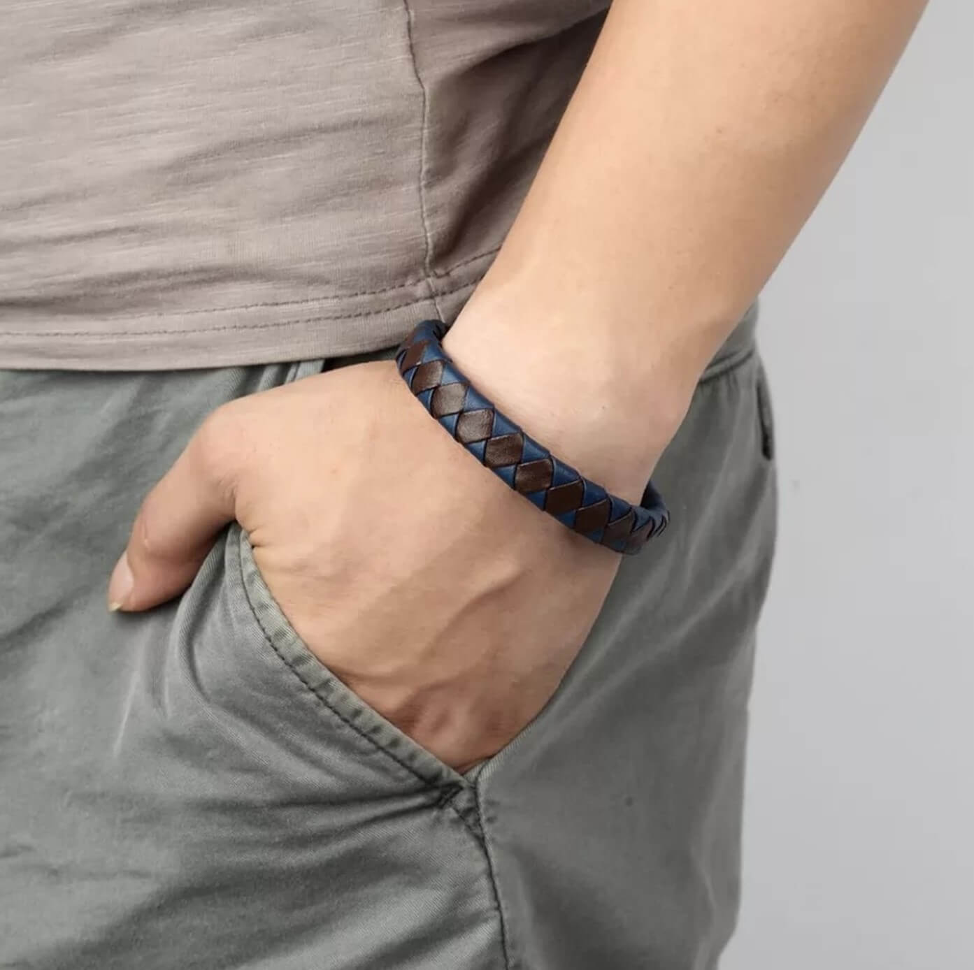 Mens Inset Two-tone Bracelet