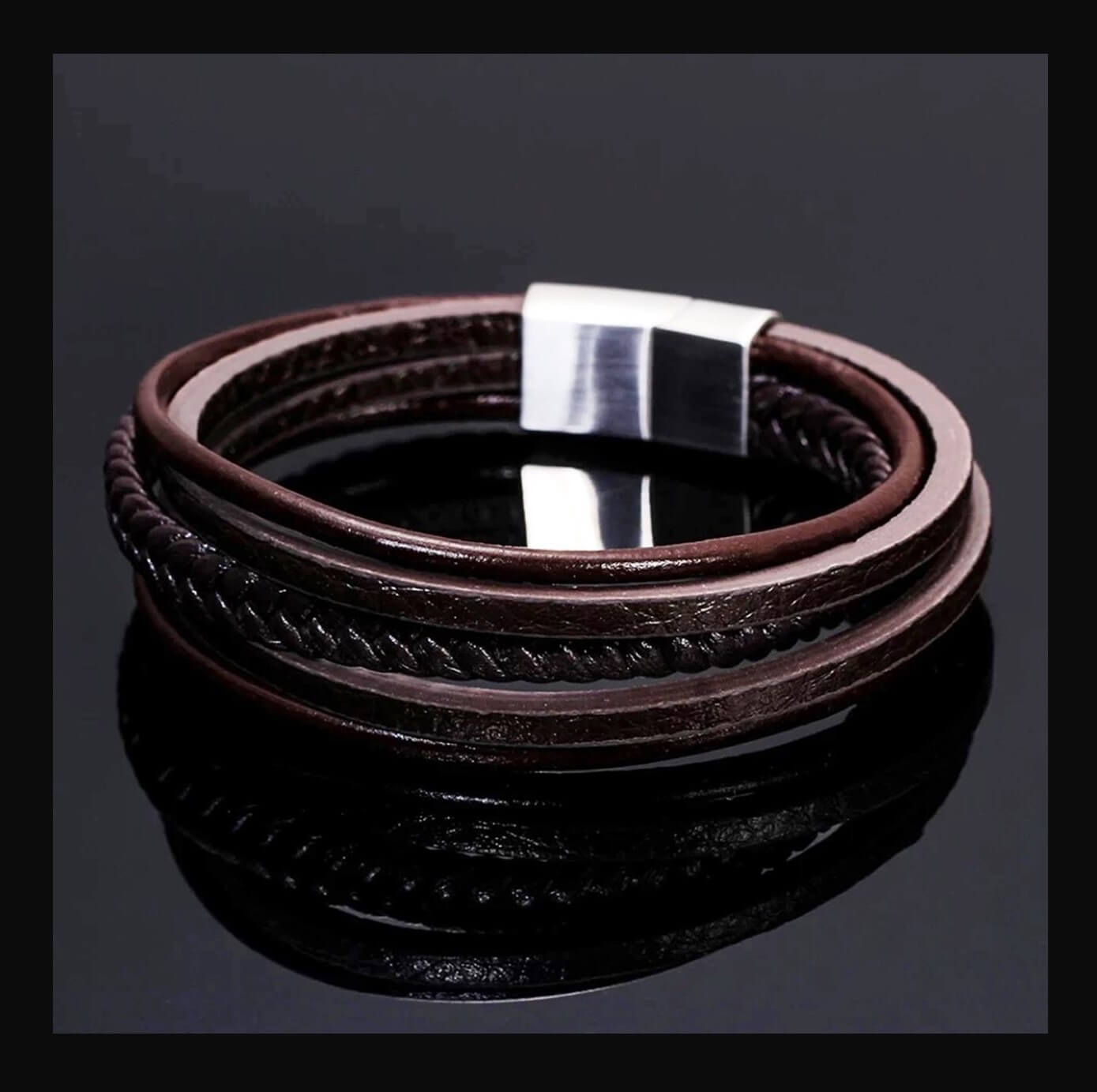 Brown Activity Leather Bracelet 