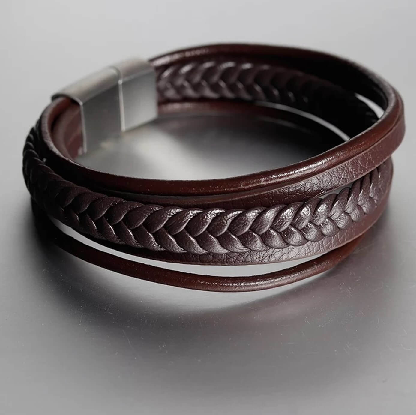 Brown Activity Leather Bracelet 