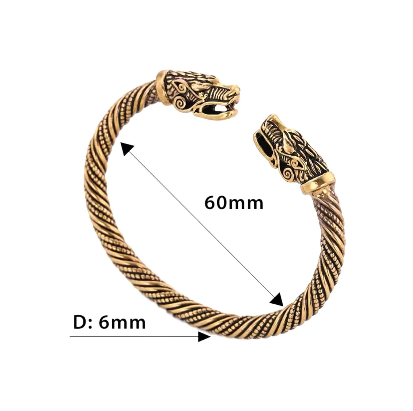 Unisex Norse Viking Wolf Bangle
