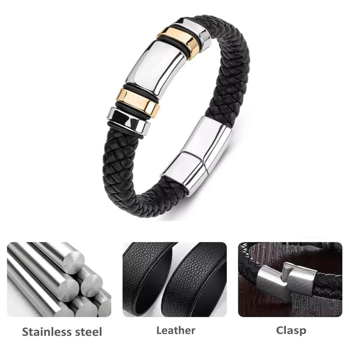 Mens Attire Leather Bracelet