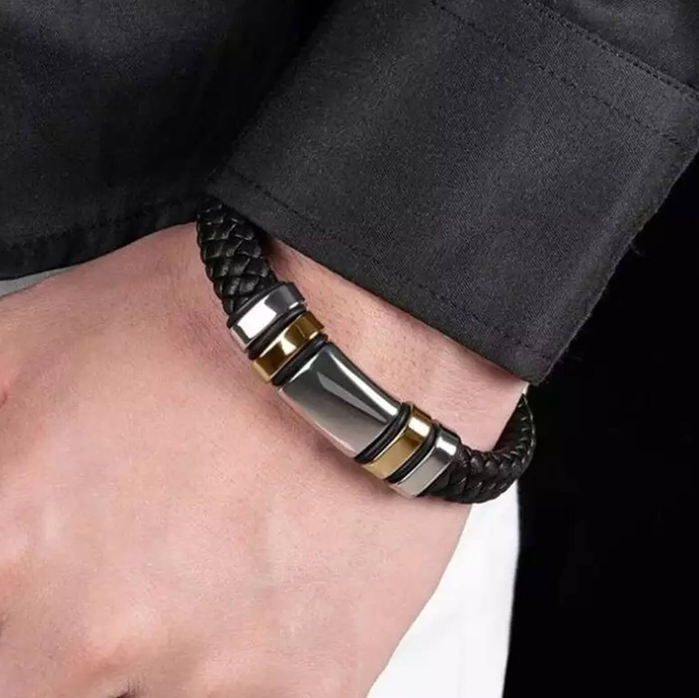 Mens Attire Leather Bracelet