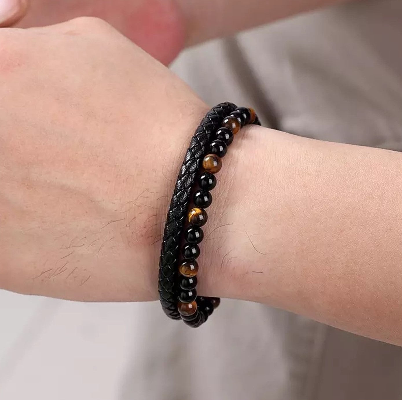 Unisex Beaded Crater Rope Bracelet