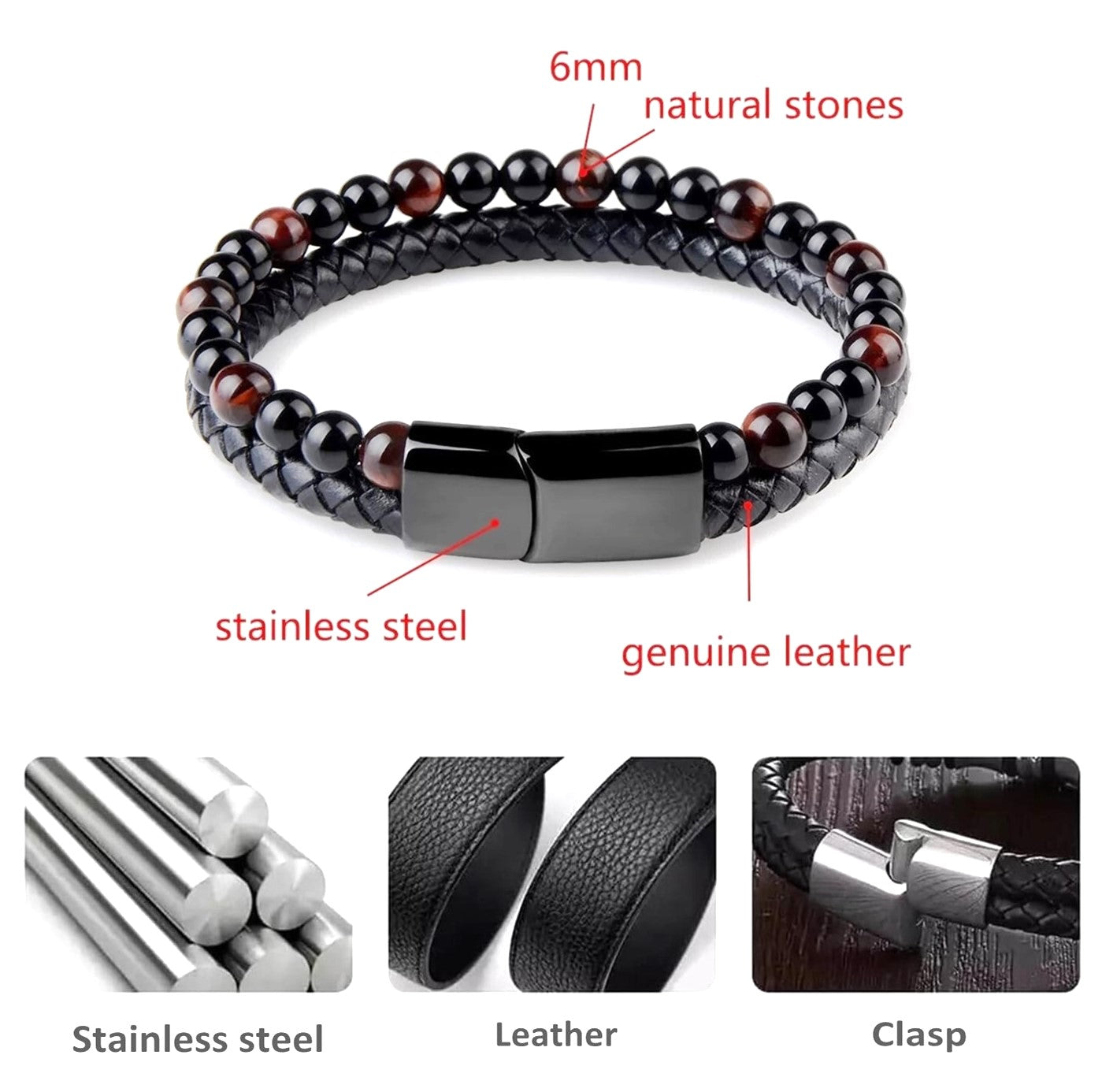 Unisex Beaded Crater Rope Bracelet