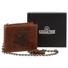 Billy The Kid Mens Tri-fold Leather Wallet with Detachable Chain