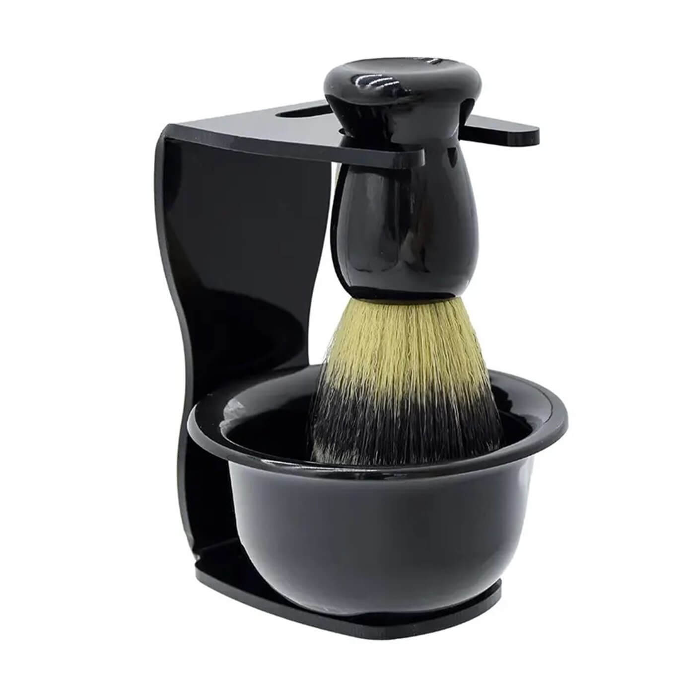 Black Acrylic 4-Piece Shave Set
