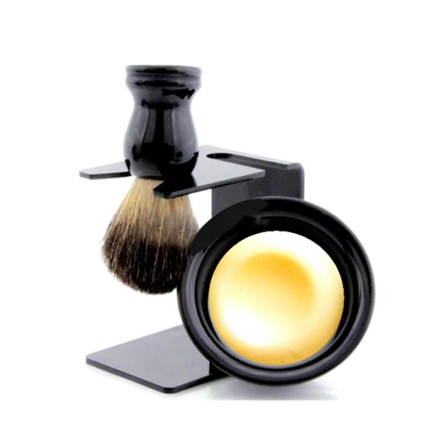 Black Acrylic 4-Piece Shave Set